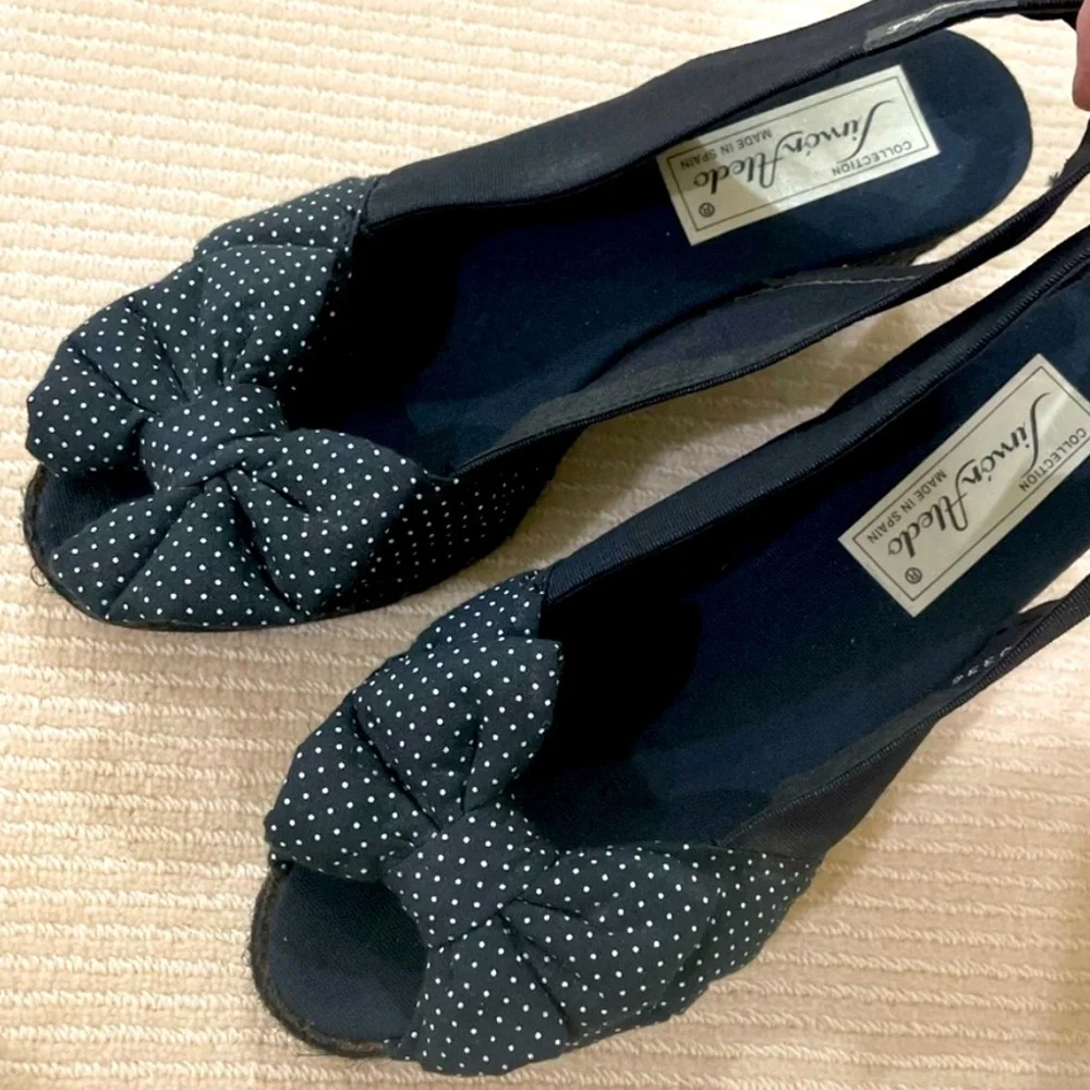 Simon Aledo Black and White  Espadrille Style Wedges